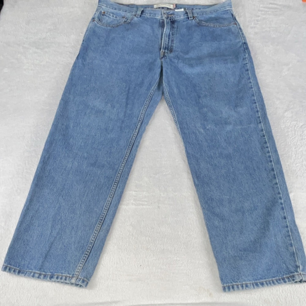 Levi's Relaxed Fit Straight Jeans Light Blue‎ Denim Button Zip 5-Pocket Men's